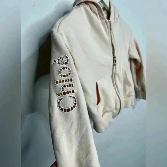 CHLOÉ Sweat Jacket Pink For Girls Size 6 - Picture 5 of 10